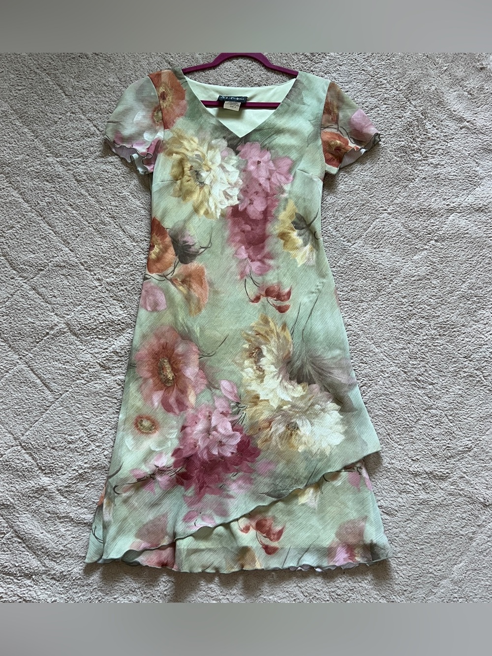 Vtg S.L.Fashions Floral Midi Dress Fairy Whimsical 90s Y2K Homecoming Sz 6